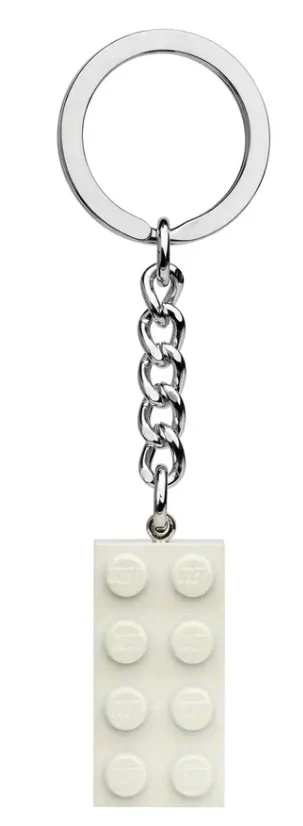 LEGO® 2x4 White Metallic Key Chain – 854084 - Image 2