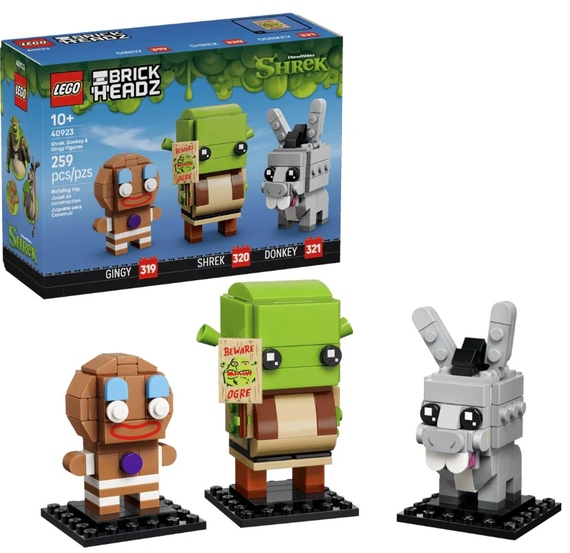LEGO® Brickheadz™ Shrek, Donkey & Gingy Figures - 40923 - Image 2